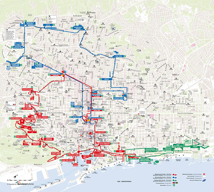 Barcelona hop on hop off bus route Bus Turistic