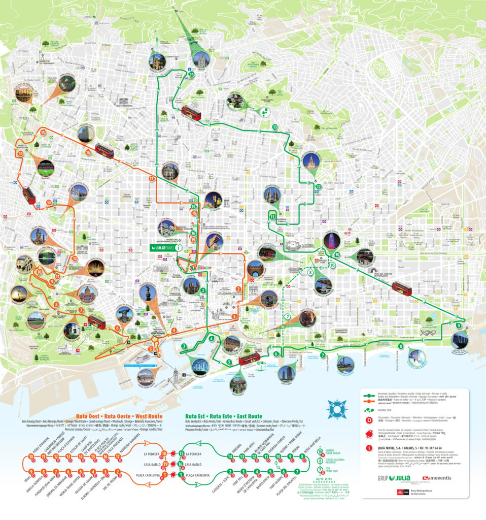 Plattegrond Barcelona City Tour