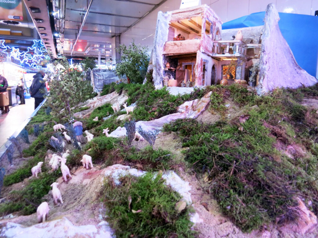 Kerststal op de lokale markt in Barcelona