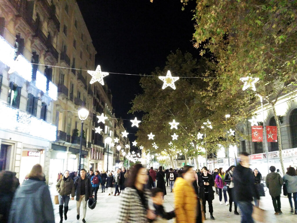 Kerstverlichting in Barcelona