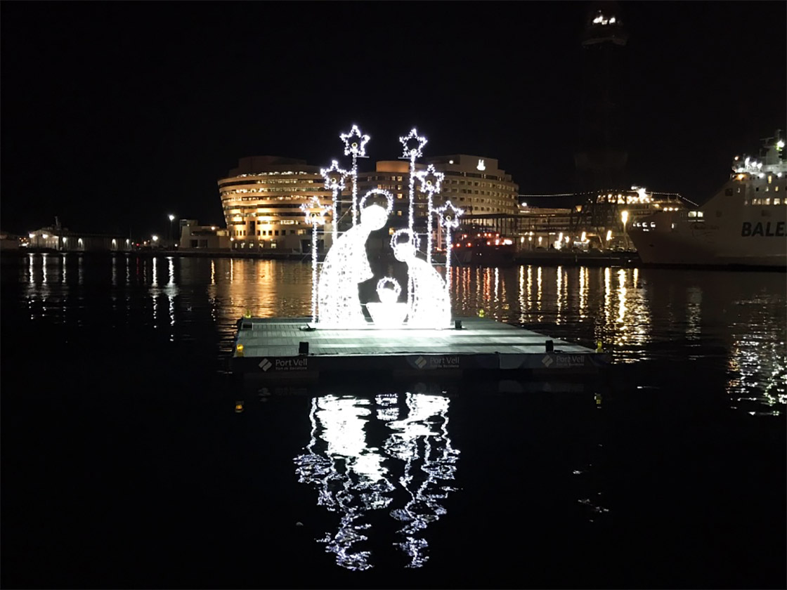 Drijvende kerststal Nadal al Port Barcelona