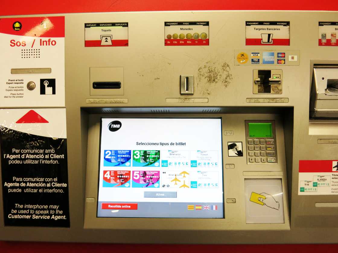 Kaartautomaat in Barcelona