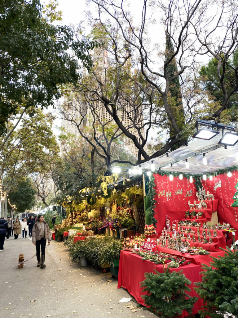 Kerstmarkt bij Sagrada Familia Barcelona