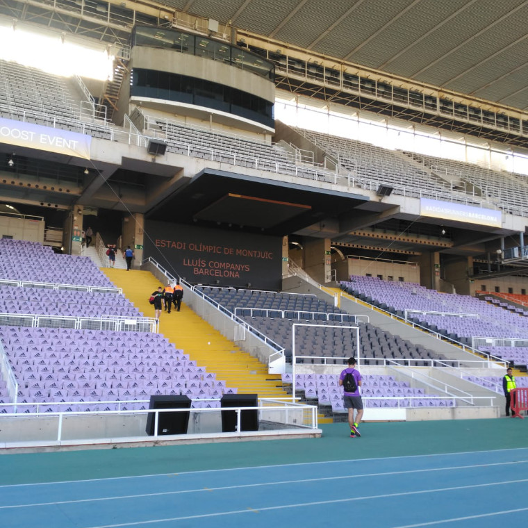 Tribunes van het Olympisch Stadion in Barcelona