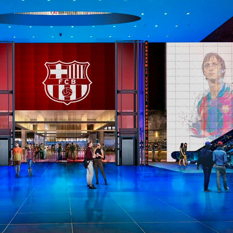 Impressie van een van de ingangen van Camp Nou na de verbouwing.