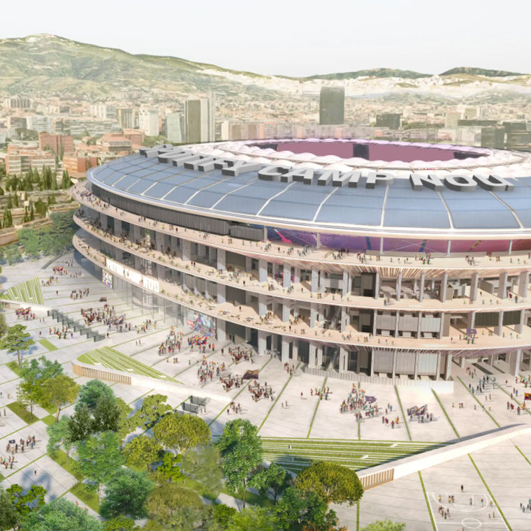 Impressie van het Camp Nou na de verbouwing.