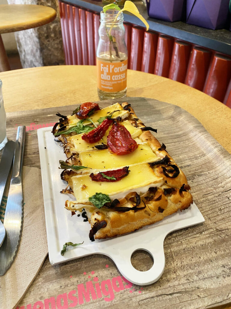 Focaccia bij Buenas Migas Barcelona